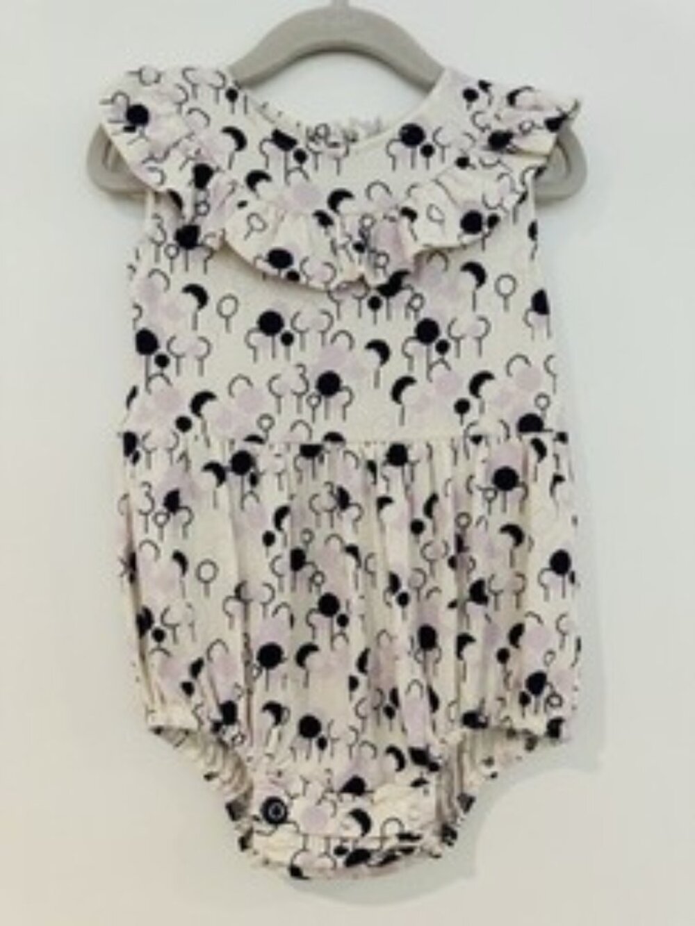Kate Quinn Bubble Romper Purple Trees Ruffles Toddler Girls Size 2T